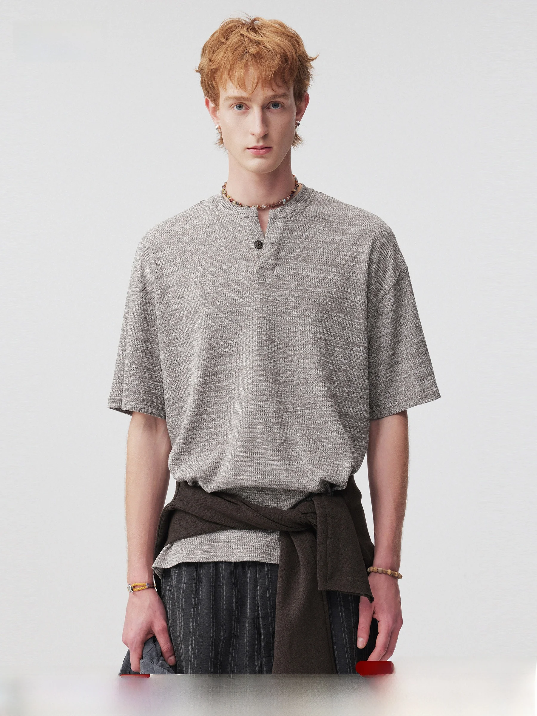 DPX Men's Short Sleeve T-Shirt Henry Collar Loose Fit Breathable Comfortable Summer Top Half Sleeve Knitted Fabric Casual Style
DPX Men's Short Sleeve T-Shirt Henry Collar Loose Fit Breathable Comfortable Summer Top Half Sleeve Knitted Fabric Casual Style