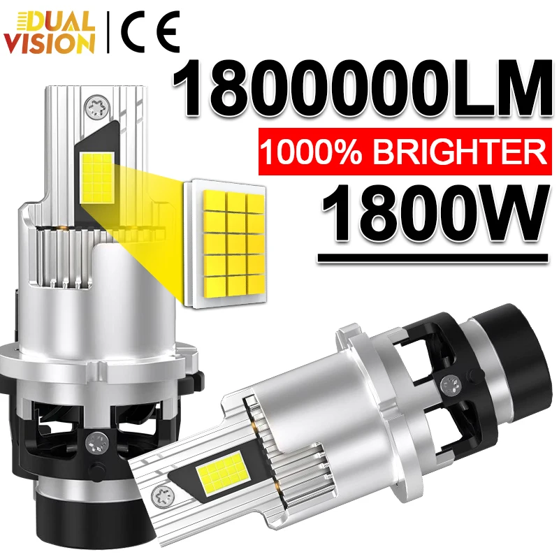 Dualvision D2S D4S LED Headlight Bulbs 1800000LM D2R D4R Auto Bulb 1800W Car Lamp Xenon HID 6000K Plug&Play 1:1 Mini Lights 12V
Dualvision D2S D4S LED Headlight Bulbs 1800000LM D2R D4R Auto Bulb 1800W Car Lamp Xenon HID 6000K Plug&Play 1:1 Mini Lights 12V