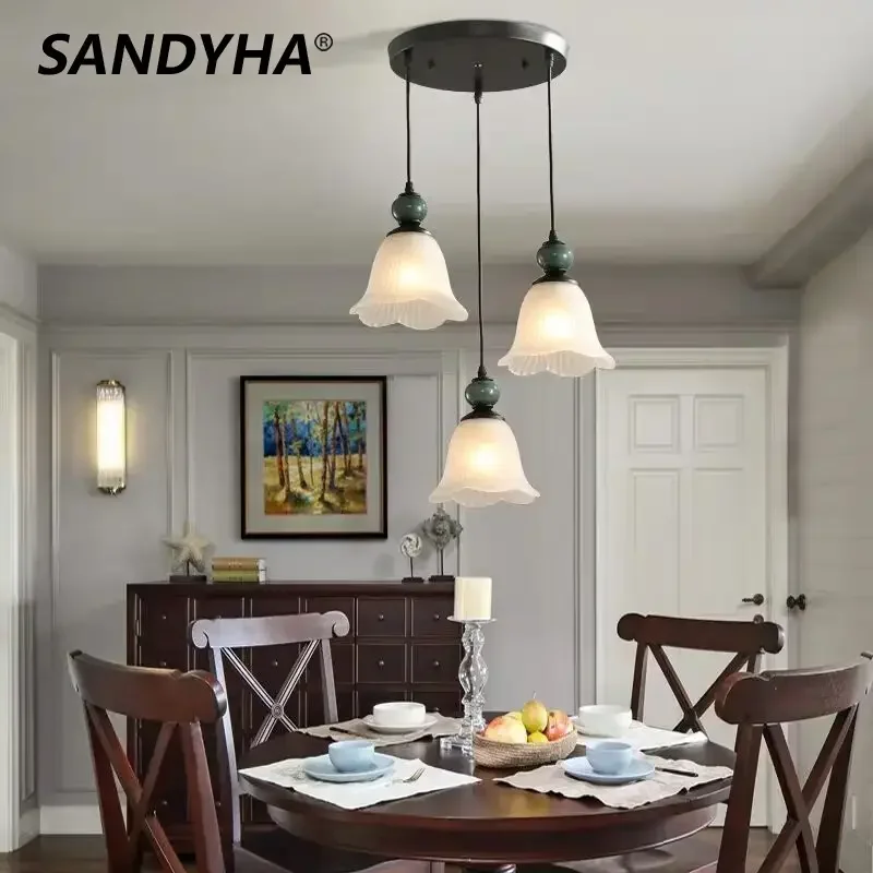 SANDYHA American Retro Style Ceiling Chandeliers Glass Lampshade Led Lamps for Living Room Decor Dining Table Lighting Fixtures
SANDYHA American Retro Style Ceiling Chandeliers Glass Lampshade Led Lamps for Living Room Decor Dining Table Lighting Fixtures