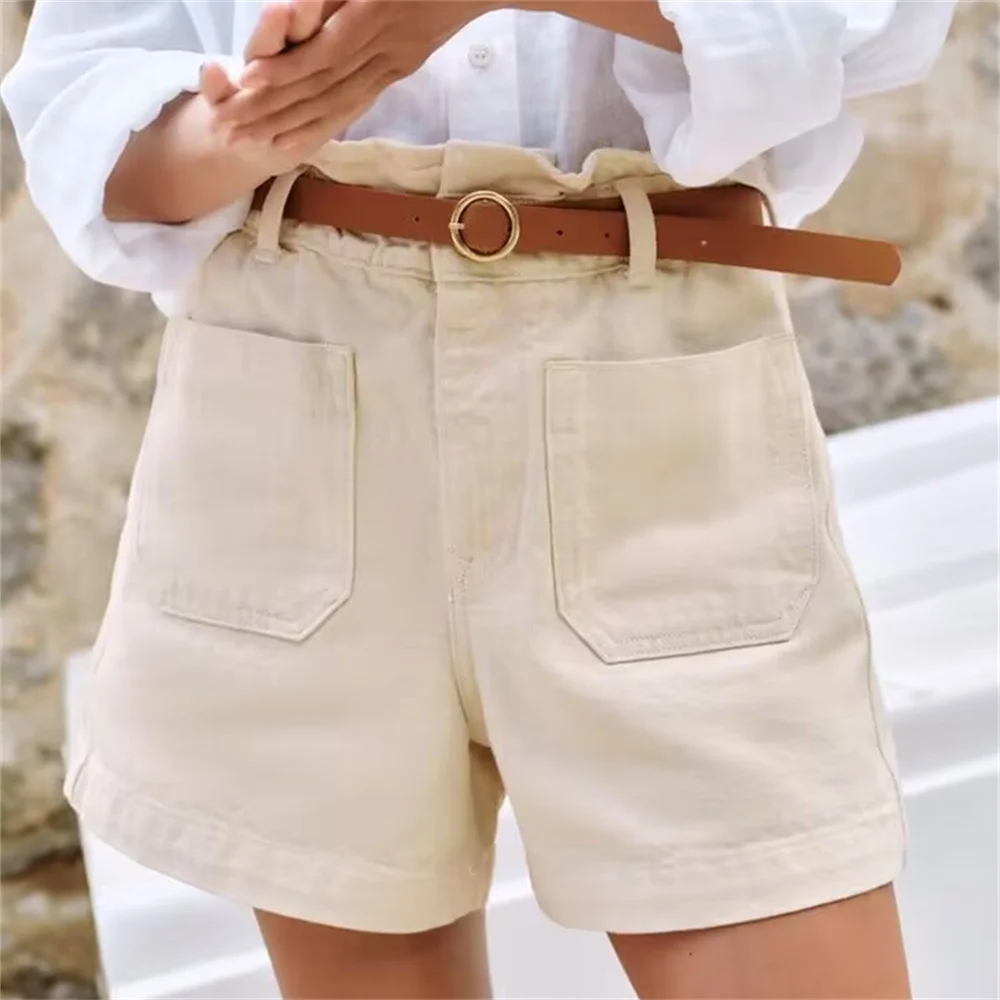 2024 ZAR4 Summer New Women's Fashion Style High Waist Pocket Decoration with Belt Loose Casual Shorts
2024 ZAR4 Summer New Women's Fashion Style High Waist Pocket Decoration with Belt Loose Casual Shorts