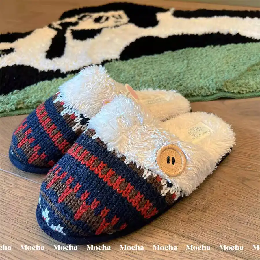 Women's Home Slippers 2025 Autumn Winter Cute Retro Furry Slippers Indoor Warm Fleece Line Non Slip Thick Soled Knit Home Shoes
Women's Home Slippers 2025 Autumn Winter Cute Retro Furry Slippers Indoor Warm Fleece Line Non Slip Thick Soled Knit Home Shoes