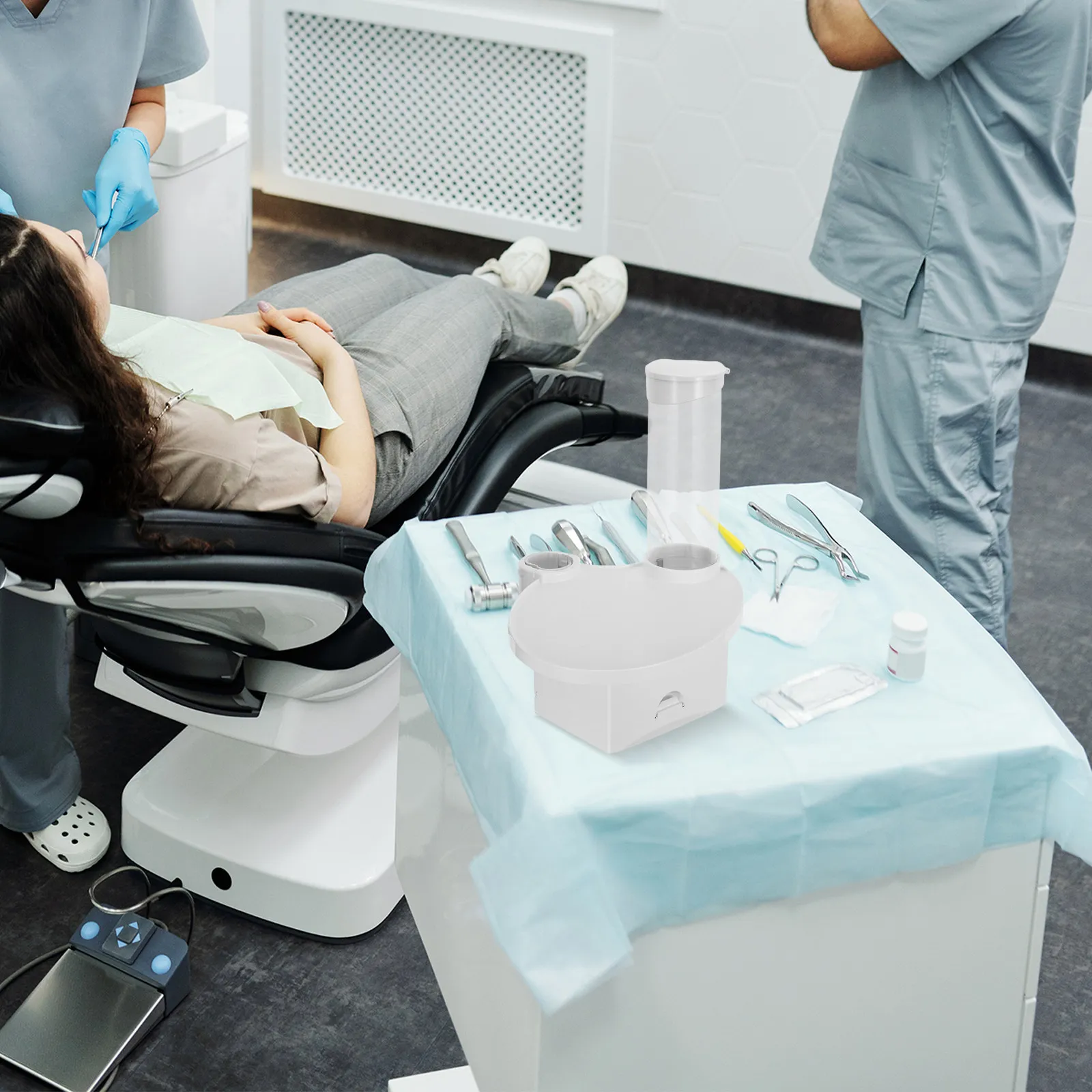 Dental 3 in 1 Utility Tray with Dispenser Water Cup Holder and Tissue Box for Dental Chair Side Efficient Operatory Organization
Dental 3 in 1 Utility Tray with Dispenser Water Cup Holder and Tissue Box for Dental Chair Side Efficient Operatory Organization