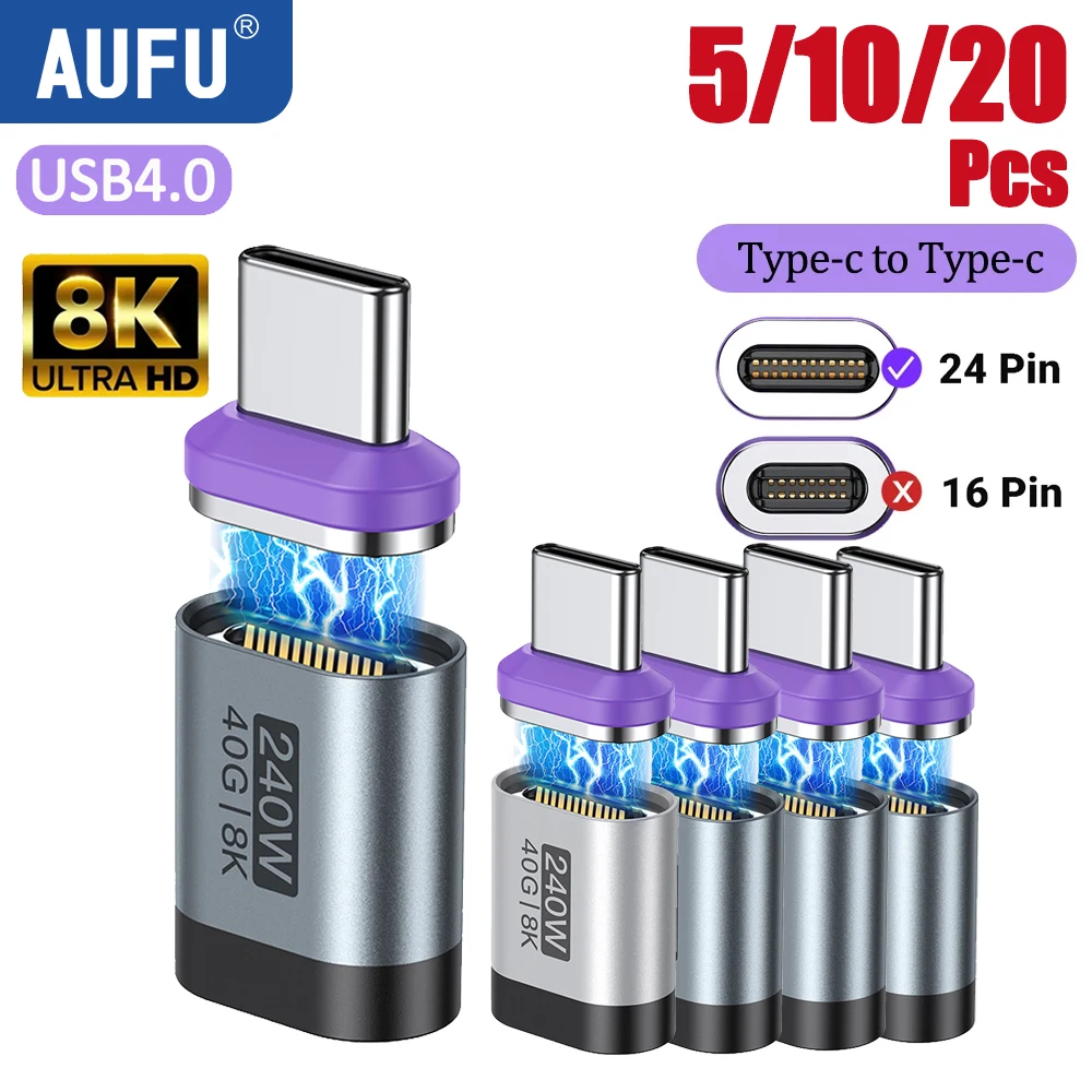 AUFU 5/10/20 шт., 240 Вт, магнитный адаптер типа C, разъем USB4 для быстрой зарядки, 40 Гбит/с, 8 к60 Гц для Thunderbolt 4 3 iPhone 17 16 Macbook
AUFU 5/10/20 шт., 240 Вт, магнитный адаптер типа C, разъем USB4 для быстрой зарядки, 40 Гбит/с, 8 к60 Гц для Thunderbolt 4 3 iPhone 17 16 Macbook