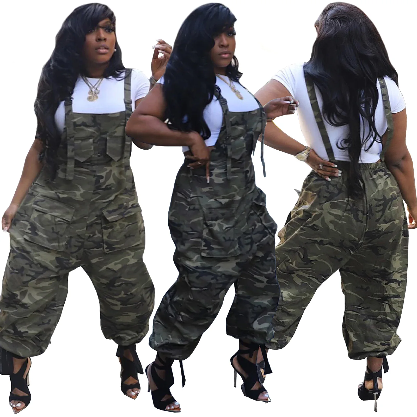 2025 Autumn Winter Camouflage Printing Women Cargo Pants Casual Jumpsuit Straps Pockets Loose Rompers Streetwear Trousers
2025 Autumn Winter Camouflage Printing Women Cargo Pants Casual Jumpsuit Straps Pockets Loose Rompers Streetwear Trousers