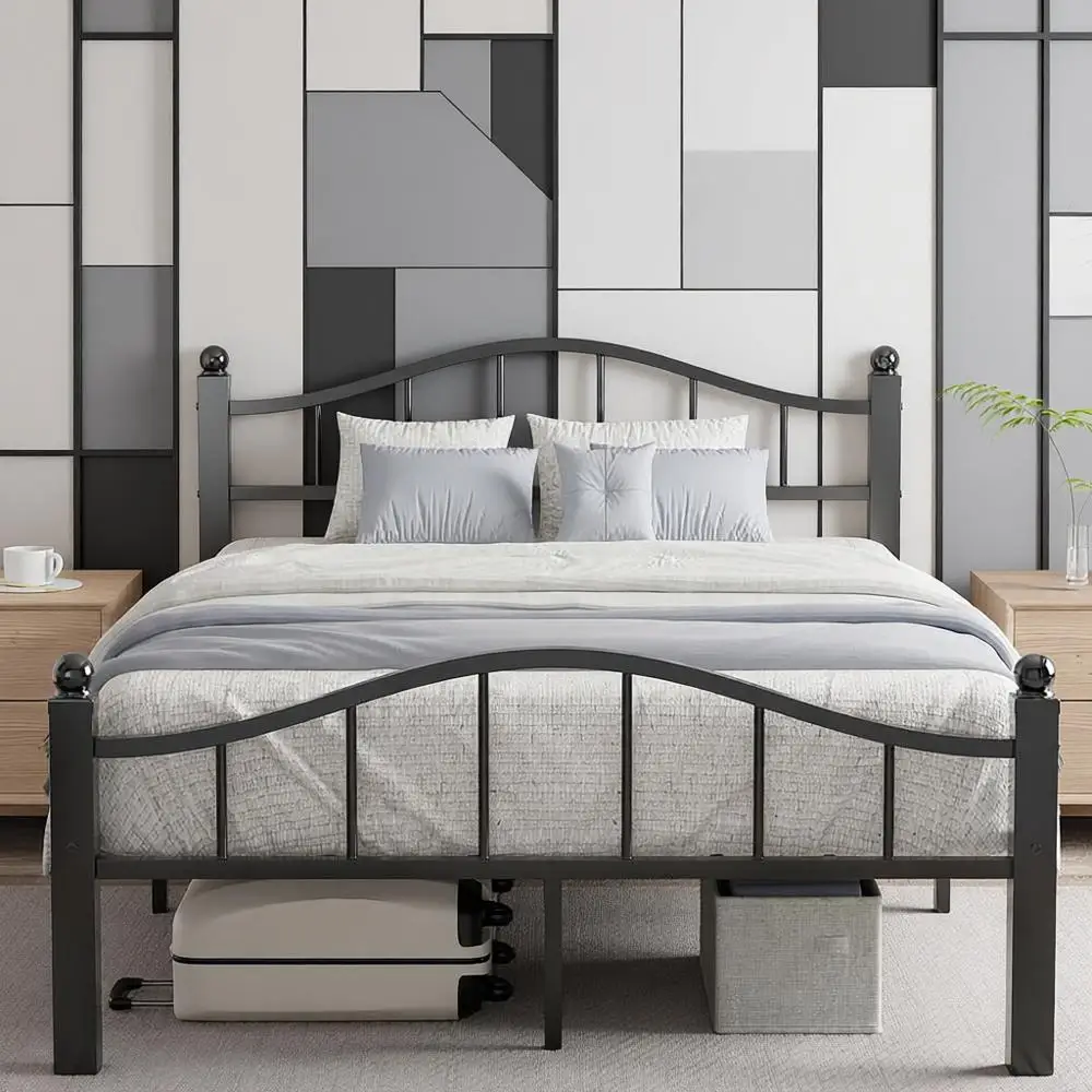 Сверхмощный металлический каркас кровати с бесшумной конструкцией, местом для хранения под кроватью, коробчатая пружина не требуется, сборка без инструментов
Сверхмощный металлический каркас кровати с бесшумной конструкцией, местом для хранения под кроватью, коробчатая пружина не требуется, сборка без инструментов