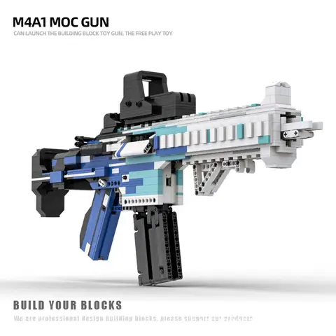Creative CSGO M4A1 Gun Building Blocks With Brick Bullet MOC HK416C Single Shot DIY Assembly Rifle Toys For Boys Christmas Gift