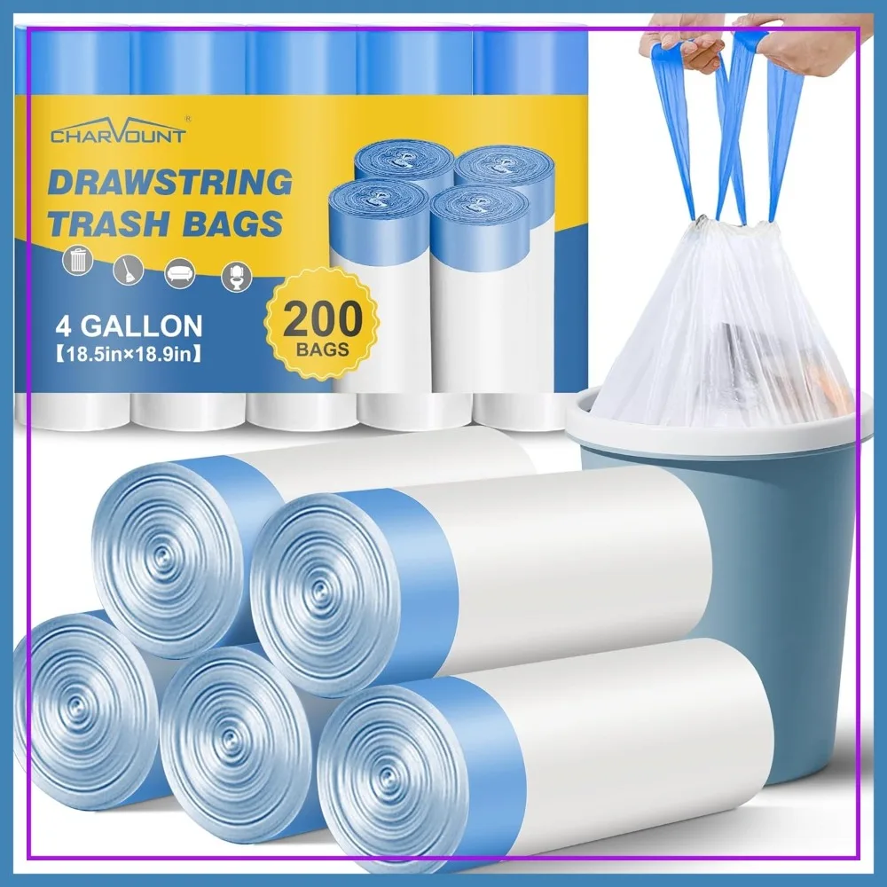 4 Gallon Small Trash Bags 200 Count Drawstring Mini Garbage Can Liners for Bathroom Bedroom Office
4 Gallon Small Trash Bags 200 Count Drawstring Mini Garbage Can Liners for Bathroom Bedroom Office