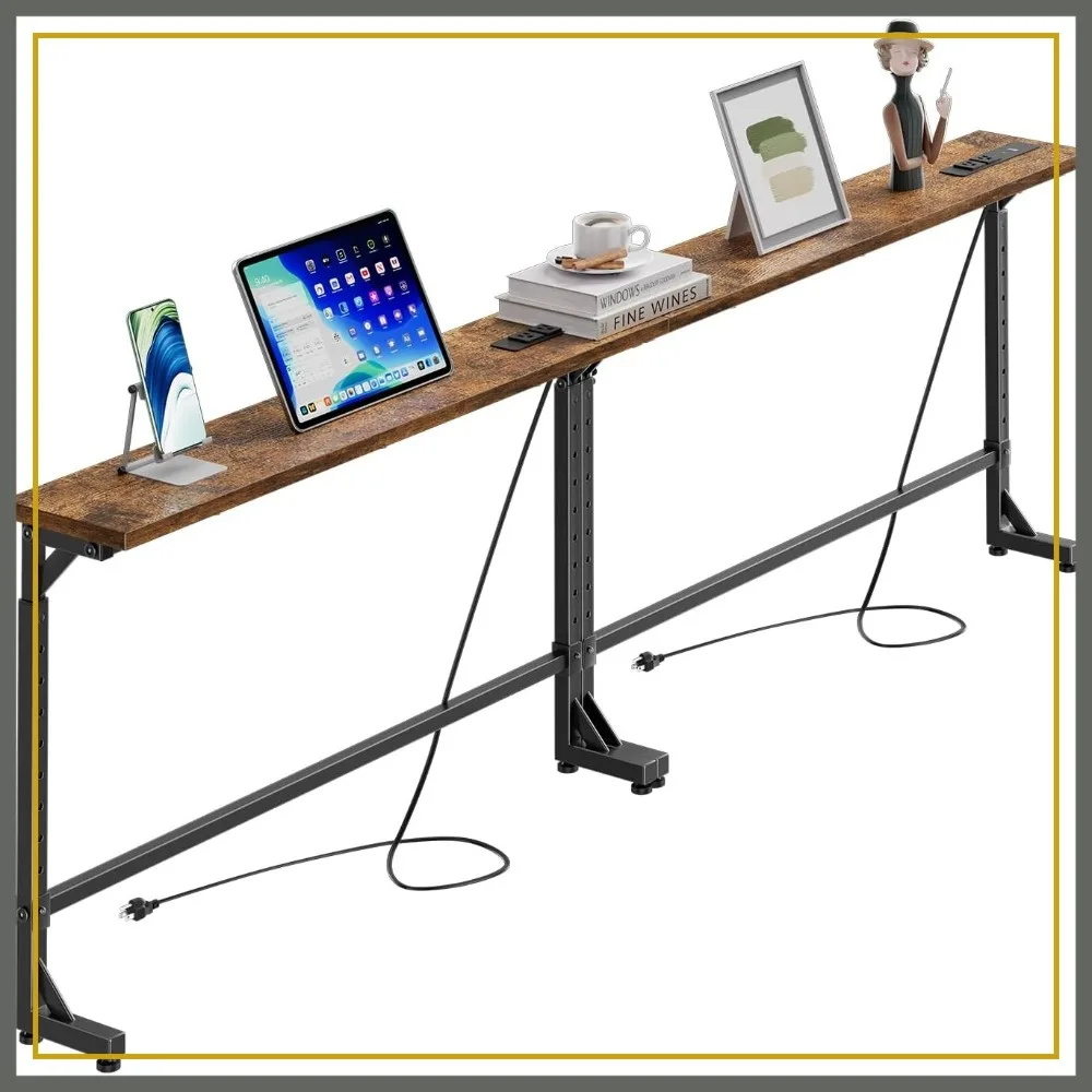 Simple Trending 78.75" Narrow Console Table with 2 Charging Station, Set of 2, Adjustable Height, Rustic Brown
Simple Trending 78.75" Narrow Console Table with 2 Charging Station, Set of 2, Adjustable Height, Rustic Brown