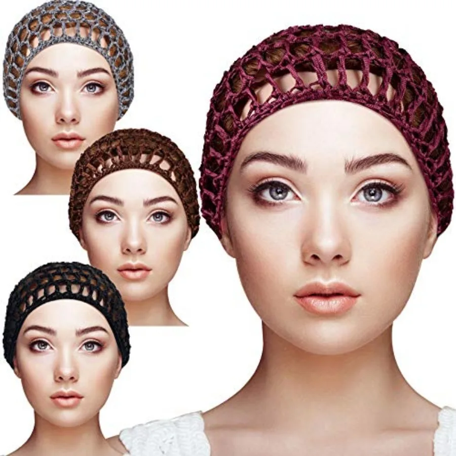 4 Pieces Mesh Crochet Hair Net Rayon Knit Snood Hat Thick Short Women Hairnet Snoods Cover Ornament for Sleeping,, Wine Red, Br
4 Pieces Mesh Crochet Hair Net Rayon Knit Snood Hat Thick Short Women Hairnet Snoods Cover Ornament for Sleeping,, Wine Red, Br