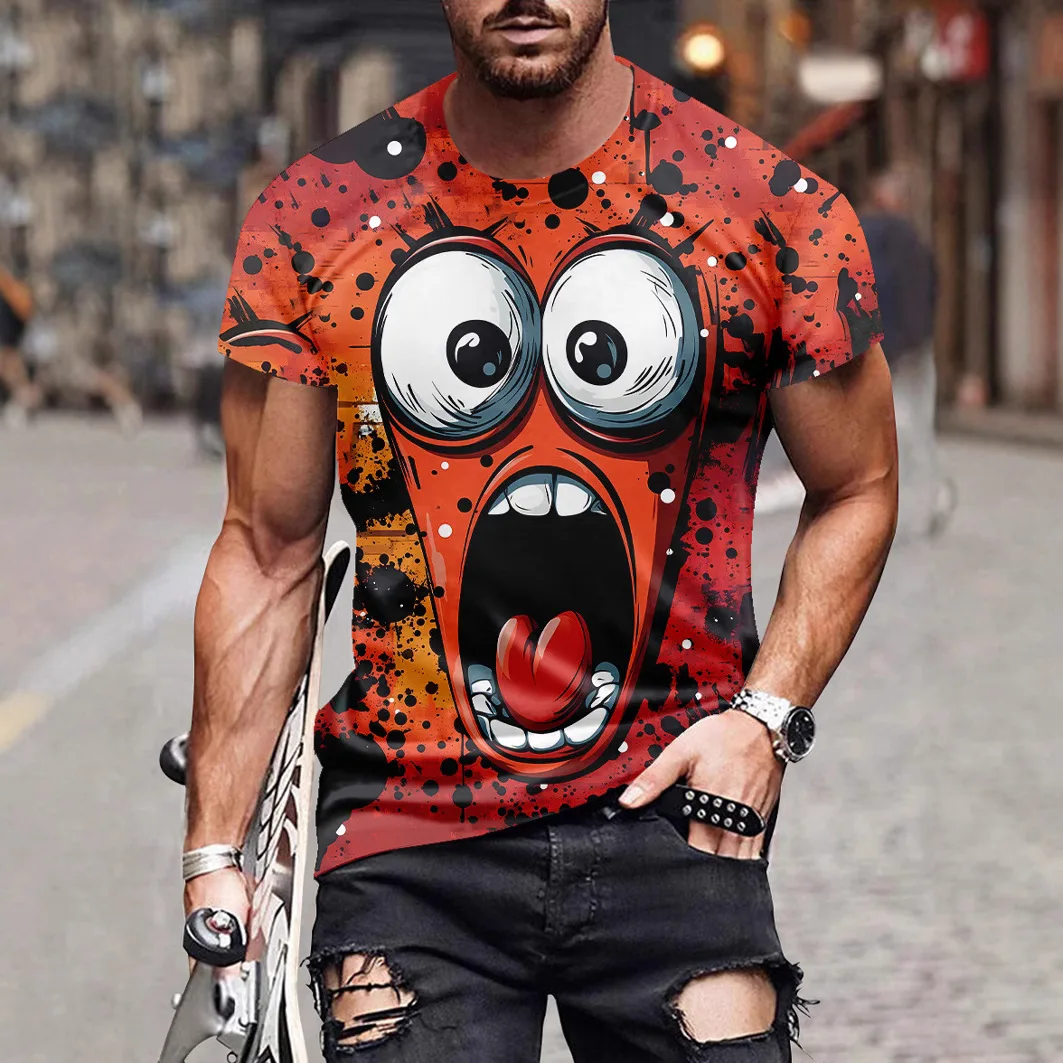 Summer trend funny men's clothing casual T-shirt 3D printing creative fun pattern short sleeved loose round neck versatile top
Summer trend funny men's clothing casual T-shirt 3D printing creative fun pattern short sleeved loose round neck versatile top