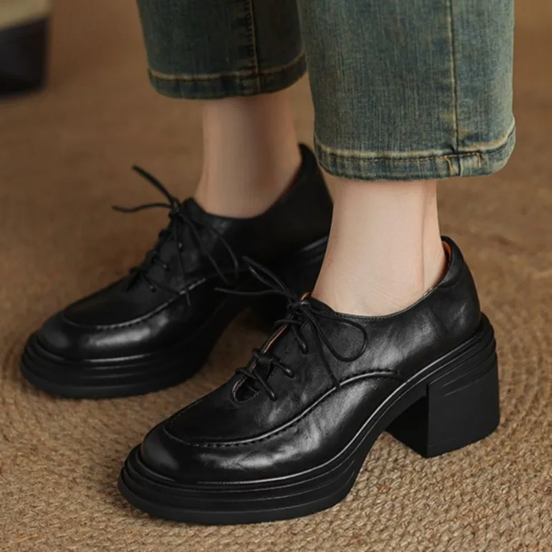 2026 New Versatile Retro British High-heeled Thick Soled Women's Lace Up Leather Shoes Mary Jane Height Increasing Loafers,35-40
2026 New Versatile Retro British High-heeled Thick Soled Women's Lace Up Leather Shoes Mary Jane Height Increasing Loafers,35-40