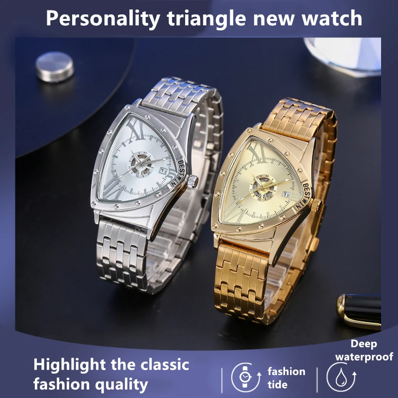 Luxury creative triangle watch men hollow mechanical dial watch for men stainless steel quartz clock Watches are easy to observe
Luxury creative triangle watch men hollow mechanical dial watch for men stainless steel quartz clock Watches are easy to observe