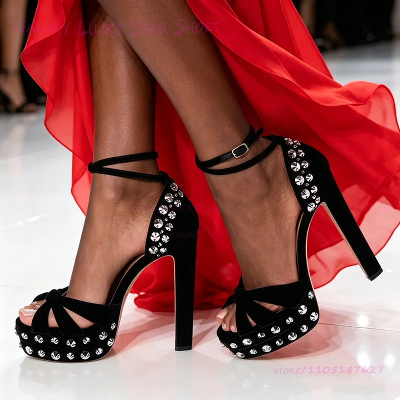Suede Double Platform Crystal Diamond Sandals Black Round Women Dress Evening Light Pink Chunky Heel Ankle Wrap Buckle Grey Shoe
Suede Double Platform Crystal Diamond Sandals Black Round Women Dress Evening Light Pink Chunky Heel Ankle Wrap Buckle Grey Shoe