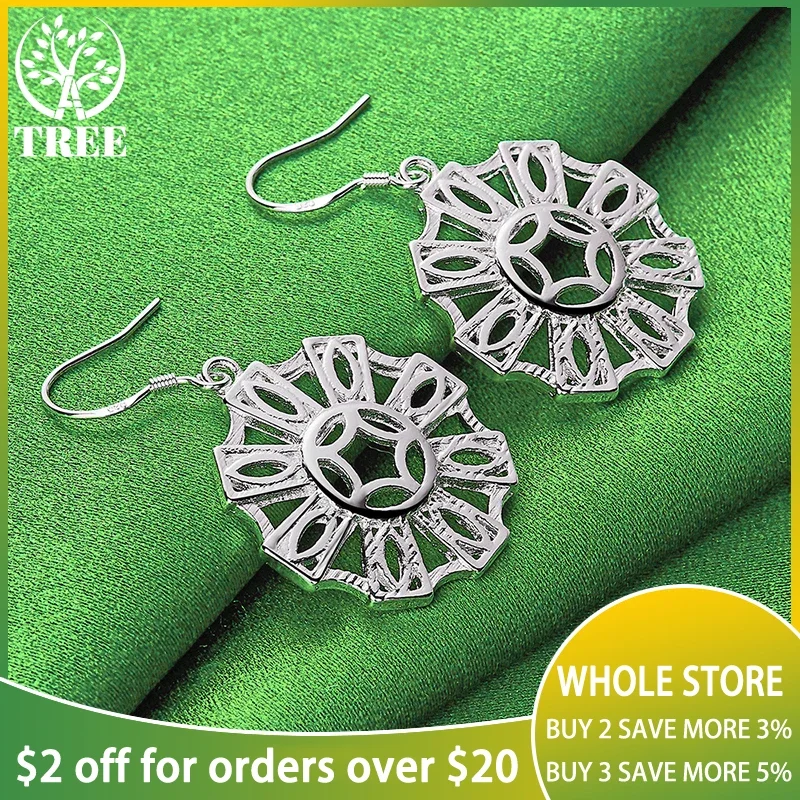 ALITREE 925 Sterling Silver Earrings Circular Pattern Drop Earring For Women Lady Party Birthday Wedding Fashion Jewelry
ALITREE 925 Sterling Silver Earrings Circular Pattern Drop Earring For Women Lady Party Birthday Wedding Fashion Jewelry