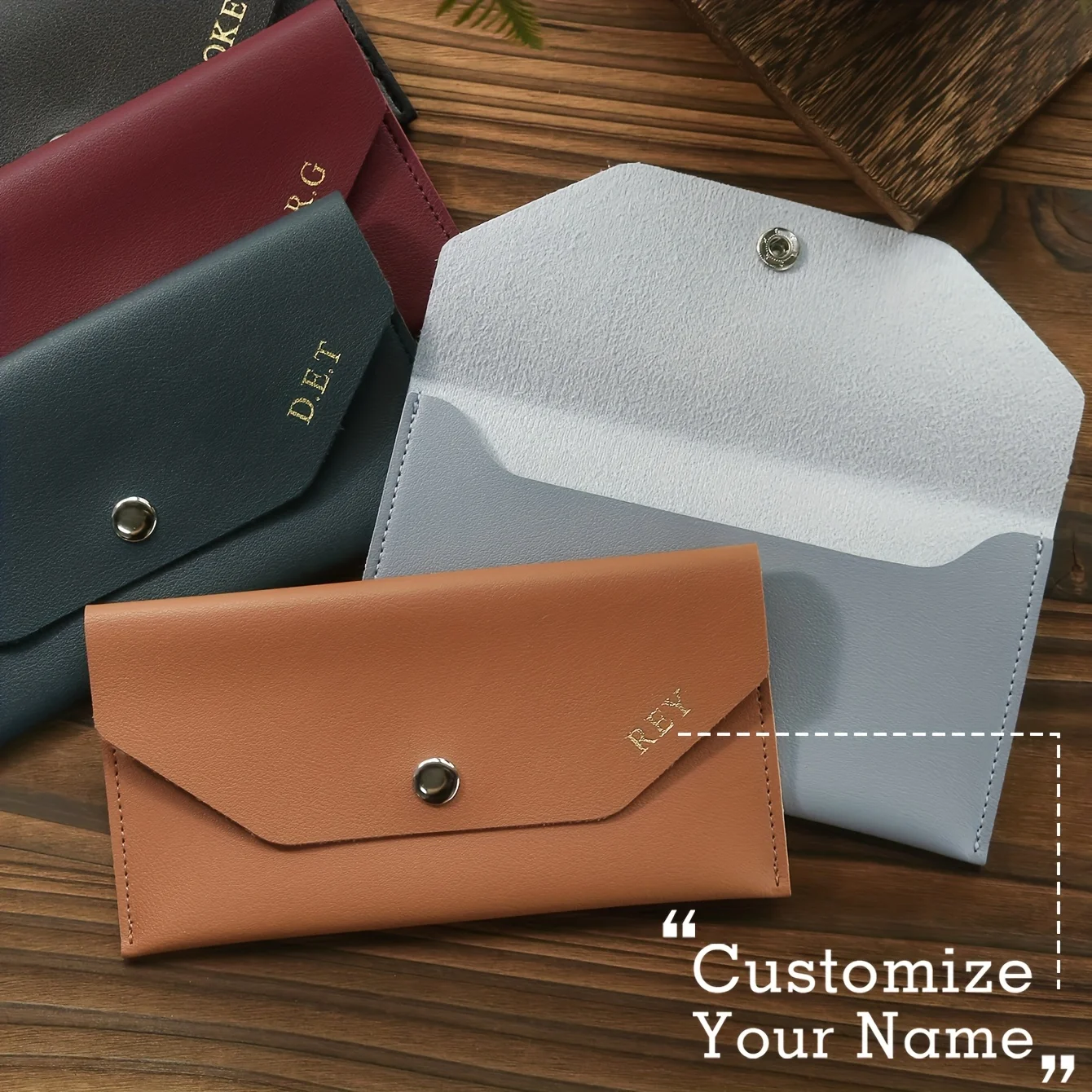 Custom Name Pu Leather Envelope Card Holder Personalized Initials Wallet with Snap Button Business Credit Card Case Handmade
Custom Name Pu Leather Envelope Card Holder Personalized Initials Wallet with Snap Button Business Credit Card Case Handmade