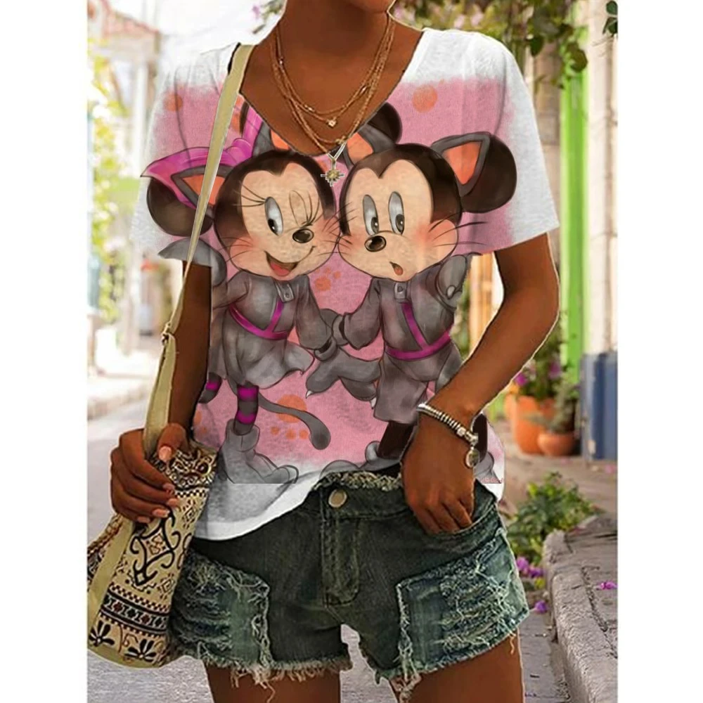 Potdemiel Summer Women Mickey Minnie T-shirt Ladies Cartoon V-Neck Tops Tees Female Fashion Short Sleeve Clothing Daily Casual
Potdemiel Summer Women Mickey Minnie T-shirt Ladies Cartoon V-Neck Tops Tees Female Fashion Short Sleeve Clothing Daily Casual