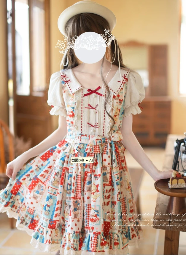 Original Lolita JK Dresses New Summer Women's Printed Short Sleeves Slim Above Knee Dress Vestido Mujer
Original Lolita JK Dresses New Summer Women's Printed Short Sleeves Slim Above Knee Dress Vestido Mujer