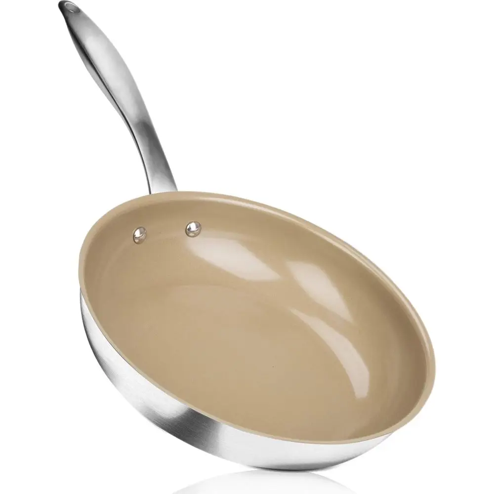 Non-stick Frying Pan, Stainless Steel Induction Frying Pan, 9.5-Inch Stir Fry Pan with Heavy-gauge Impact-bonded Bottom, USION T
Non-stick Frying Pan, Stainless Steel Induction Frying Pan, 9.5-Inch Stir Fry Pan with Heavy-gauge Impact-bonded Bottom, USION T