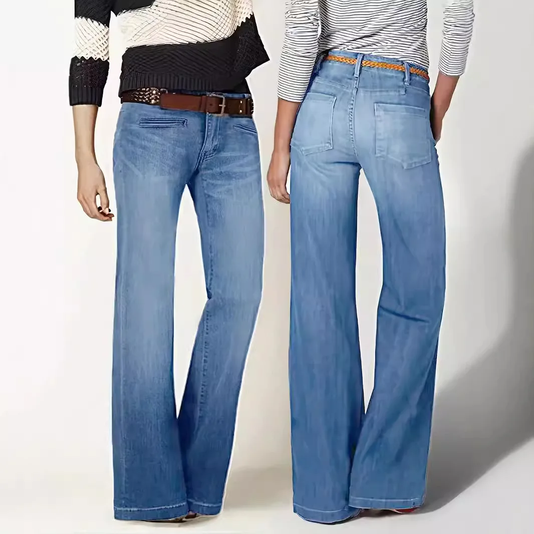 2026 European American Fashion Women's Slim Gradient Colot Simple Basic Casual Flare Denim Trousers Female Jeans Pants Clothes
2026 European American Fashion Women's Slim Gradient Colot Simple Basic Casual Flare Denim Trousers Female Jeans Pants Clothes