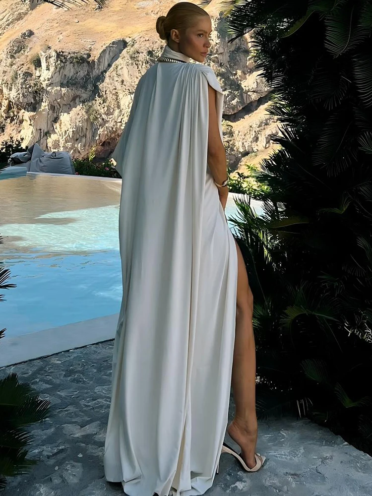 Cutenew Women 2 Piece Set Party Turtleneck Cloak Elegant Ruched Irregular Hem One Sleeve Top+Slit Long Skirts Trend Fashion Suit
Cutenew Women 2 Piece Set Party Turtleneck Cloak Elegant Ruched Irregular Hem One Sleeve Top+Slit Long Skirts Trend Fashion Suit