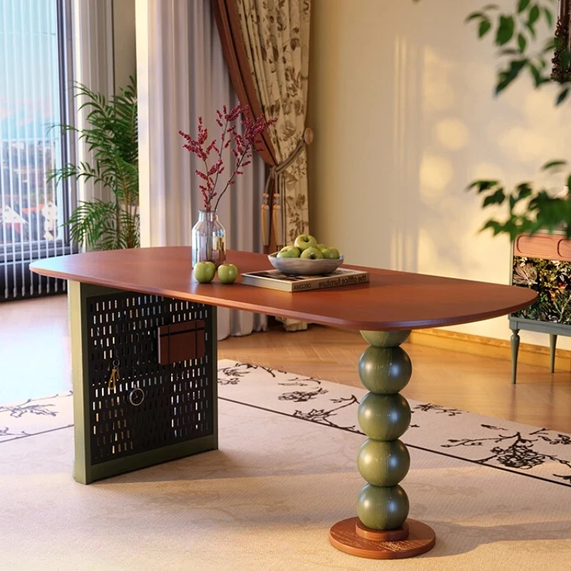 Storage Oval Dining Table, French Retro Solid Wood Design for Compact Elegant Spaces
Storage Oval Dining Table, French Retro Solid Wood Design for Compact Elegant Spaces