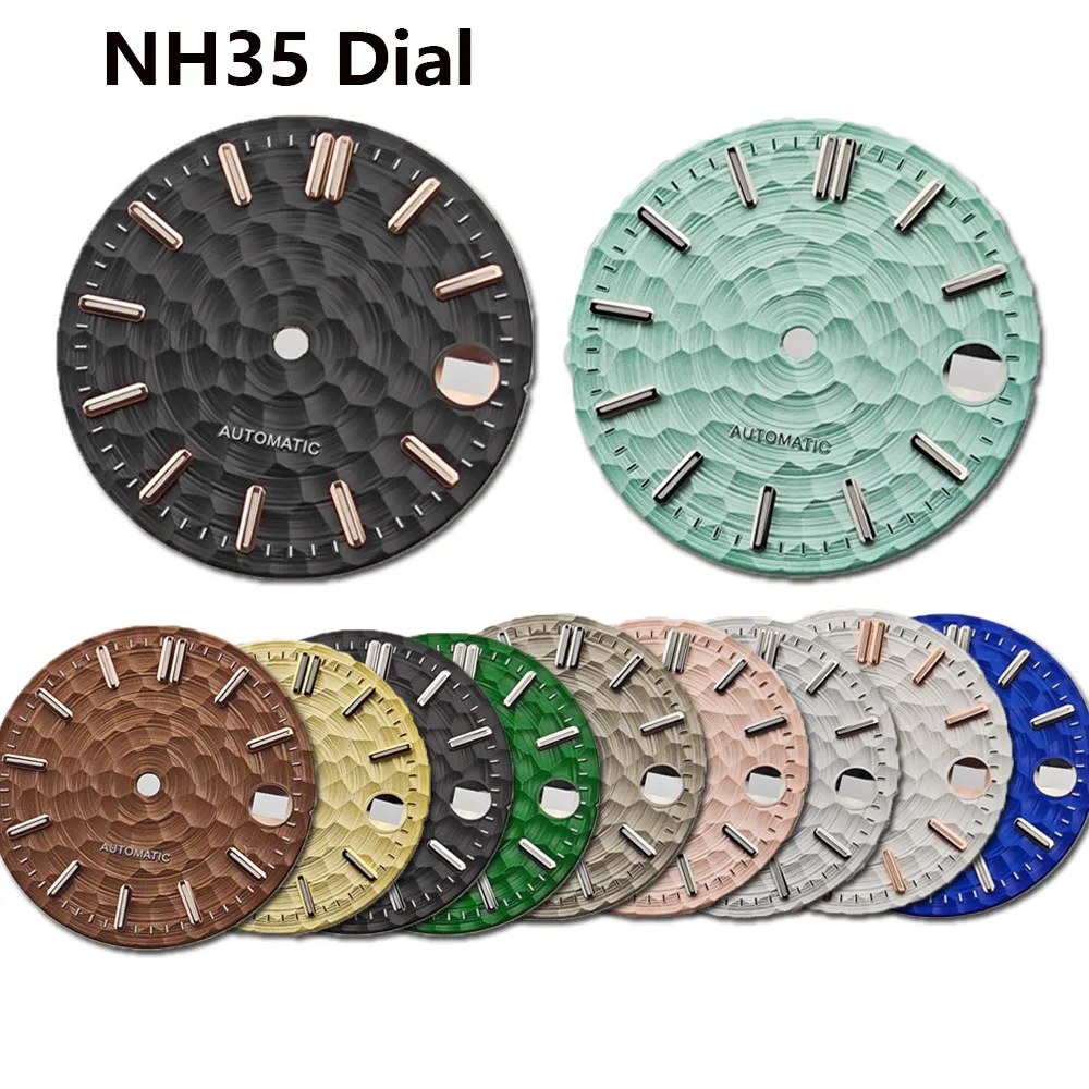 28.5mm NH35 Dial Green Luminous Watch Faces for NH35 NH36 Movement Single Calendar Watch Dial Silver/Rose/Gold Nail Accessories
28.5mm NH35 Dial Green Luminous Watch Faces for NH35 NH36 Movement Single Calendar Watch Dial Silver/Rose/Gold Nail Accessories
