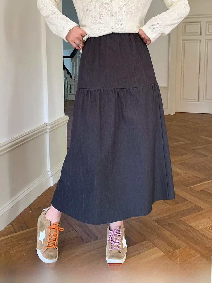 Bla A-Line Pleated Casual Loose Women's Skirt High Waist Midi Length Polyester Fiber Dstring Elastic Waist Design
Bla A-Line Pleated Casual Loose Women's Skirt High Waist Midi Length Polyester Fiber Dstring Elastic Waist Design