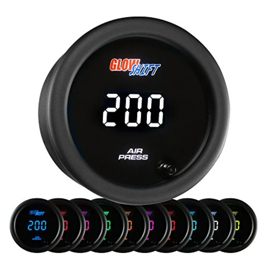 10 Color Digital 200 PSI Air Pressure Gauge Kit for Air Ride Suspension Systems with 1/8-27 NPT Electronic Sensor Wiring Multi-
10 Color Digital 200 PSI Air Pressure Gauge Kit for Air Ride Suspension Systems with 1/8-27 NPT Electronic Sensor Wiring Multi-