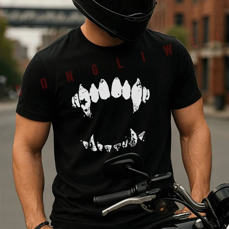 Funny Black Teeth Graphic Print Motorcycle T-Shirt Cotton Men Summer TShirts Casual Short Sleeve Round Neck Tees
Funny Black Teeth Graphic Print Motorcycle T-Shirt Cotton Men Summer TShirts Casual Short Sleeve Round Neck Tees