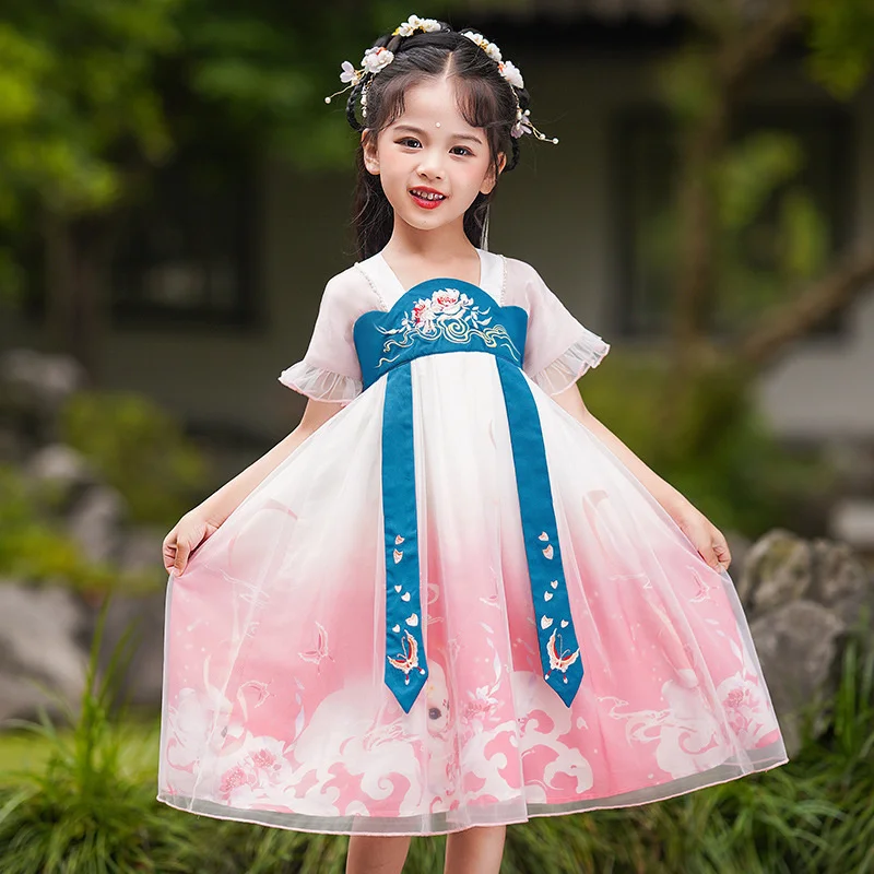 Children's Hanfu girls' dress summer skirt Chinese style Tang costume ancient costume super fairy little girls' princess skirt
Children's Hanfu girls' dress summer skirt Chinese style Tang costume ancient costume super fairy little girls' princess skirt