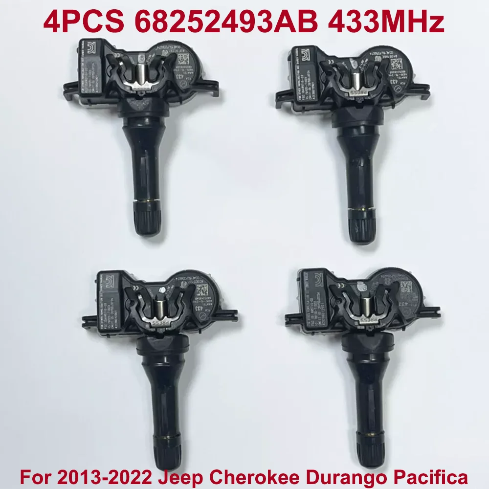 4Pcs For 2013-2022 Jeep Cherokee Durango Pacifica TPMS 433MHz Tire Pressure Sensor 68252493AB 68252493AA 68105280AF 68399030AC
4Pcs For 2013-2022 Jeep Cherokee Durango Pacifica TPMS 433MHz Tire Pressure Sensor 68252493AB 68252493AA 68105280AF 68399030AC