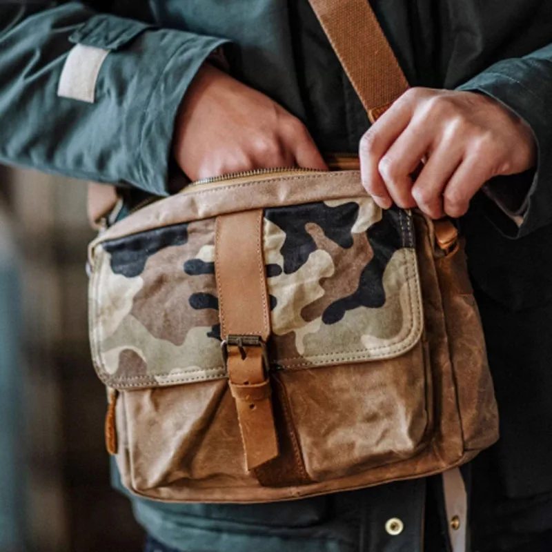 AETOO Japanese-style Amekaki camouflage canvas crossbody bag, retro crossbody bag, cowhide postman bag, casual single-shoulder b
AETOO Japanese-style Amekaki camouflage canvas crossbody bag, retro crossbody bag, cowhide postman bag, casual single-shoulder b