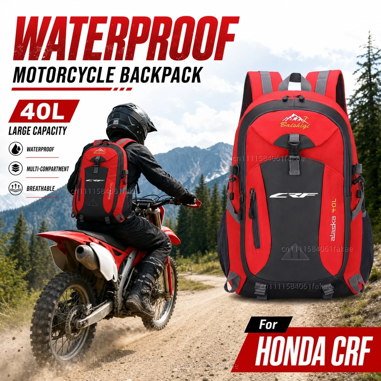 For HONDA CRF300L CRF250L CRF 230 450L CRF250F 250 450 R/X 150 300L Motorcycle Backpack 40L Waterproof Travel Backpack Outdoor
For HONDA CRF300L CRF250L CRF 230 450L CRF250F 250 450 R/X 150 300L Motorcycle Backpack 40L Waterproof Travel Backpack Outdoor