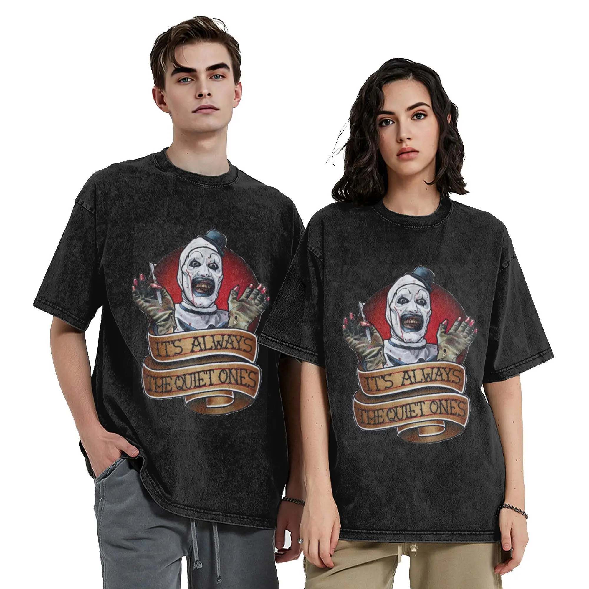 Terrifier Horror Vintage Washed T-Shirt Men Women Movie Novelty Cotton Tees O Neck Short Sleeve T Shirts 4XL 5XL 6XL Tops
Terrifier Horror Vintage Washed T-Shirt Men Women Movie Novelty Cotton Tees O Neck Short Sleeve T Shirts 4XL 5XL 6XL Tops