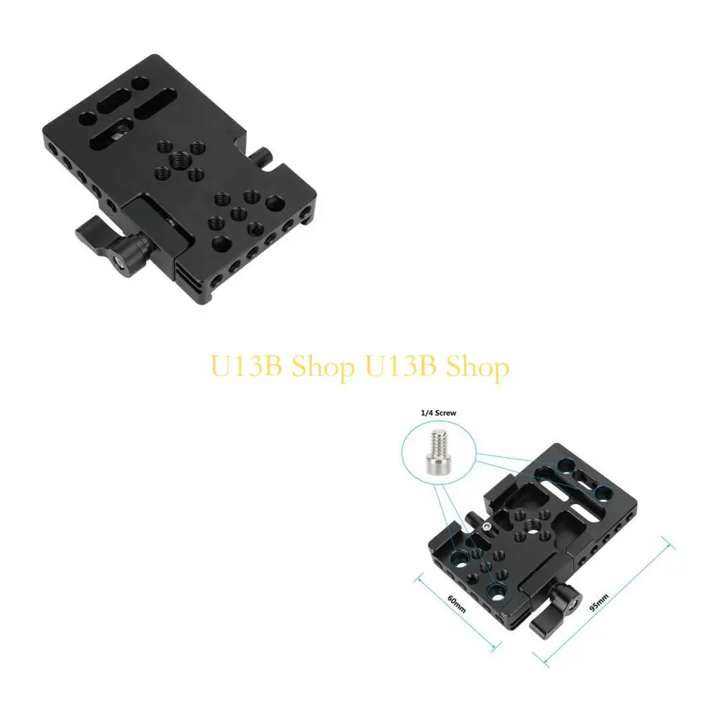 U13B Aluminum Alloy Quick Release Plate Base with Multiple 1/4 & 3/8 Threaded Holes
U13B Aluminum Alloy Quick Release Plate Base with Multiple 1/4 & 3/8 Threaded Holes