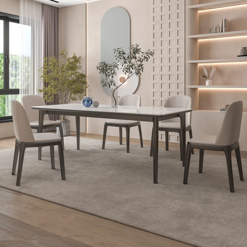 Solid wood rock slab dining table North American ash wood log black Italian minimalist light luxury pure white matte dining tabl 
Solid wood rock slab dining table North American ash wood log black Italian minimalist light luxury pure white matte dining tabl