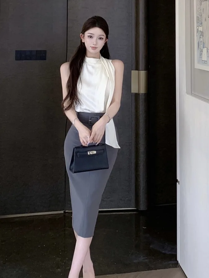 Chic Satin Shirt And Skirt Two-Piece Set Women's Summer Fashion High Waist Anti-Wrinkle Bodycon Midi Skirt Elegant Lady ...
Chic Satin Shirt And Skirt Two-Piece Set Women's Summer Fashion High Waist Anti-Wrinkle Bodycon Midi Skirt Elegant Lady ...