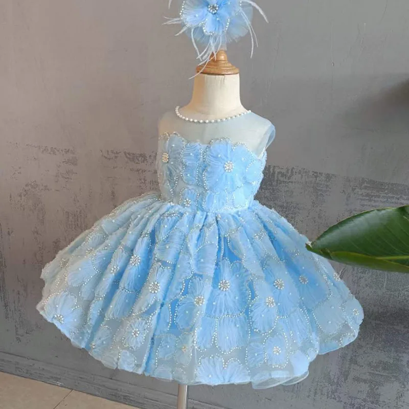 Blue Baby Kids Princess Lace Beading Flower Girl Dress Children First Communion Dress Ball Gown Wedding Party Dress Birthday
Blue Baby Kids Princess Lace Beading Flower Girl Dress Children First Communion Dress Ball Gown Wedding Party Dress Birthday