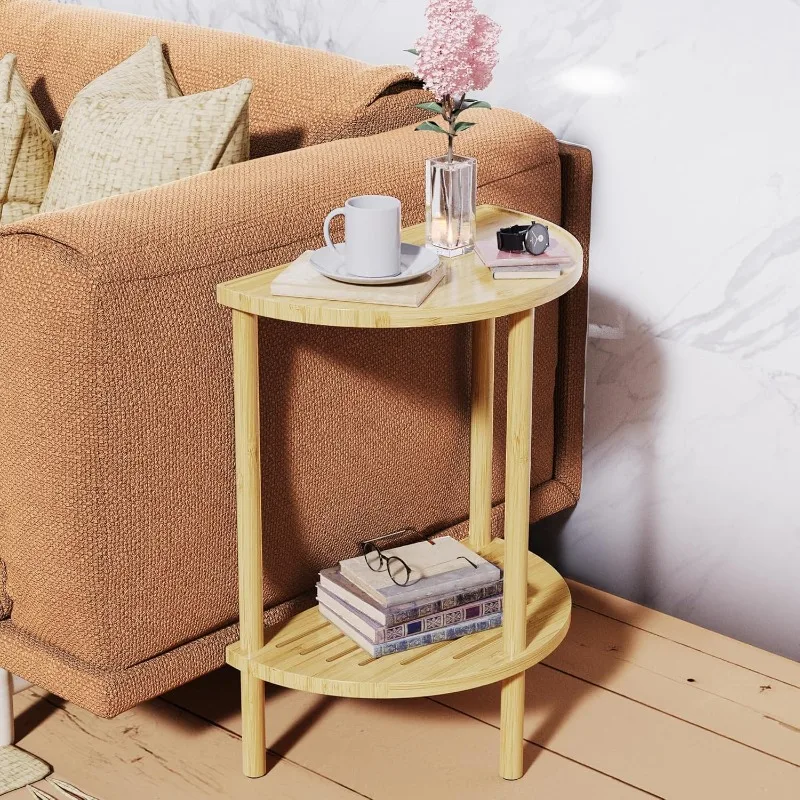 End Table, Half Moon Side Tables, Living Room Half Round 2 Tier Table for Small Space, Living Room Bedroom Couch Tables with Sto
End Table, Half Moon Side Tables, Living Room Half Round 2 Tier Table for Small Space, Living Room Bedroom Couch Tables with Sto