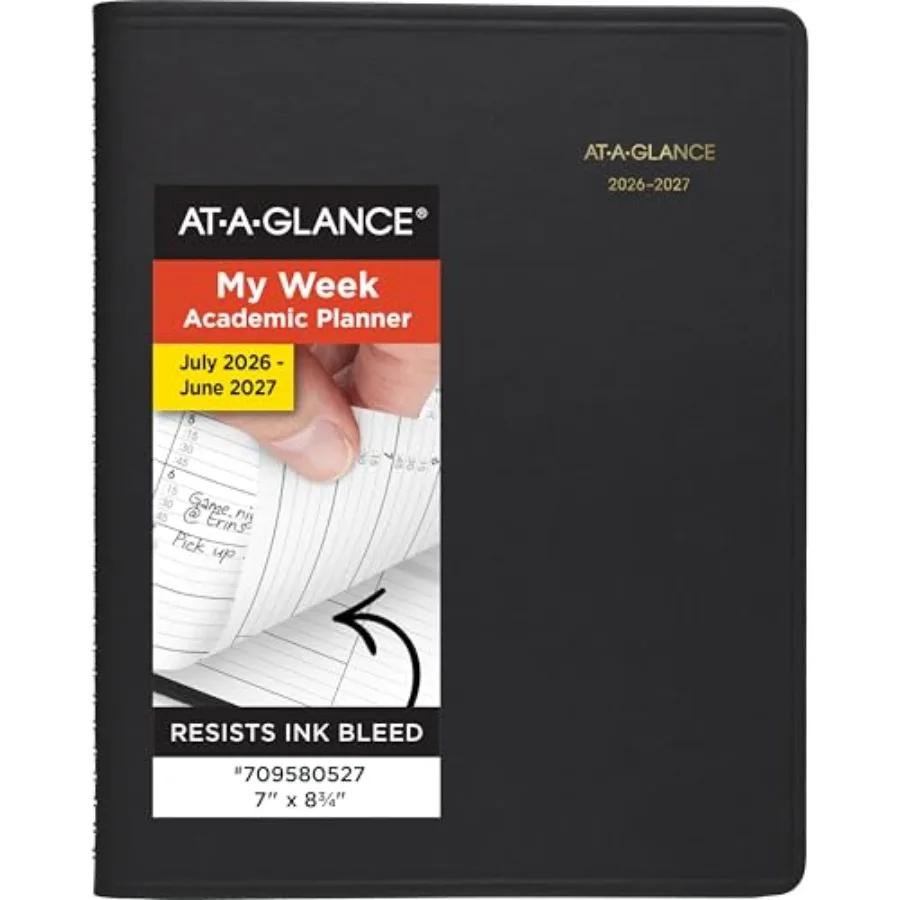Planner Weekly Academic 14-Month July-August Quarter-Hourly Appointment Book Black 7095805
Planner Weekly Academic 14-Month July-August Quarter-Hourly Appointment Book Black 7095805
