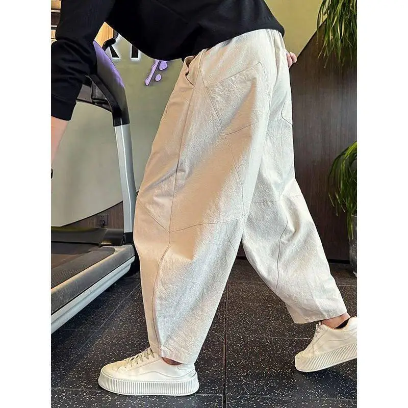 Summer Men's Loose Wide Leg Harlan Nine Points Casual Pants Korean Style Handsome Casual Trousers Breathable Polyester Fiber
Summer Men's Loose Wide Leg Harlan Nine Points Casual Pants Korean Style Handsome Casual Trousers Breathable Polyester Fiber