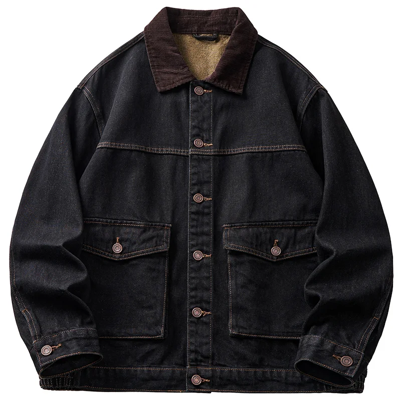 Новый осенне-зимний стиль, сине-черная джинсовая куртка спецодежды в стиле ретро, свободная куртка
Новый осенне-зимний стиль, сине-черная джинсовая куртка спецодежды в стиле ретро, свободная куртка
