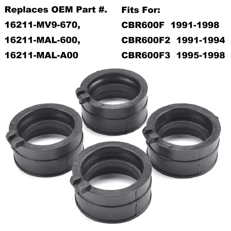 For Honda CBR600F/PC25 CBR600F2 CBR600F3 1991-1998Carburetor Intake Manifold Carb Boot Insulator Ref16211-MV9-670 16211-MAL-600
For Honda CBR600F/PC25 CBR600F2 CBR600F3 1991-1998Carburetor Intake Manifold Carb Boot Insulator Ref16211-MV9-670 16211-MAL-600