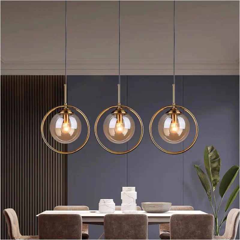 ASANZUO Simple Glass ball pendant lights Home Decor metal ring Luminaire Bar Kitchen Restaurant Bedside Hanging lamp
ASANZUO Simple Glass ball pendant lights Home Decor metal ring Luminaire Bar Kitchen Restaurant Bedside Hanging lamp