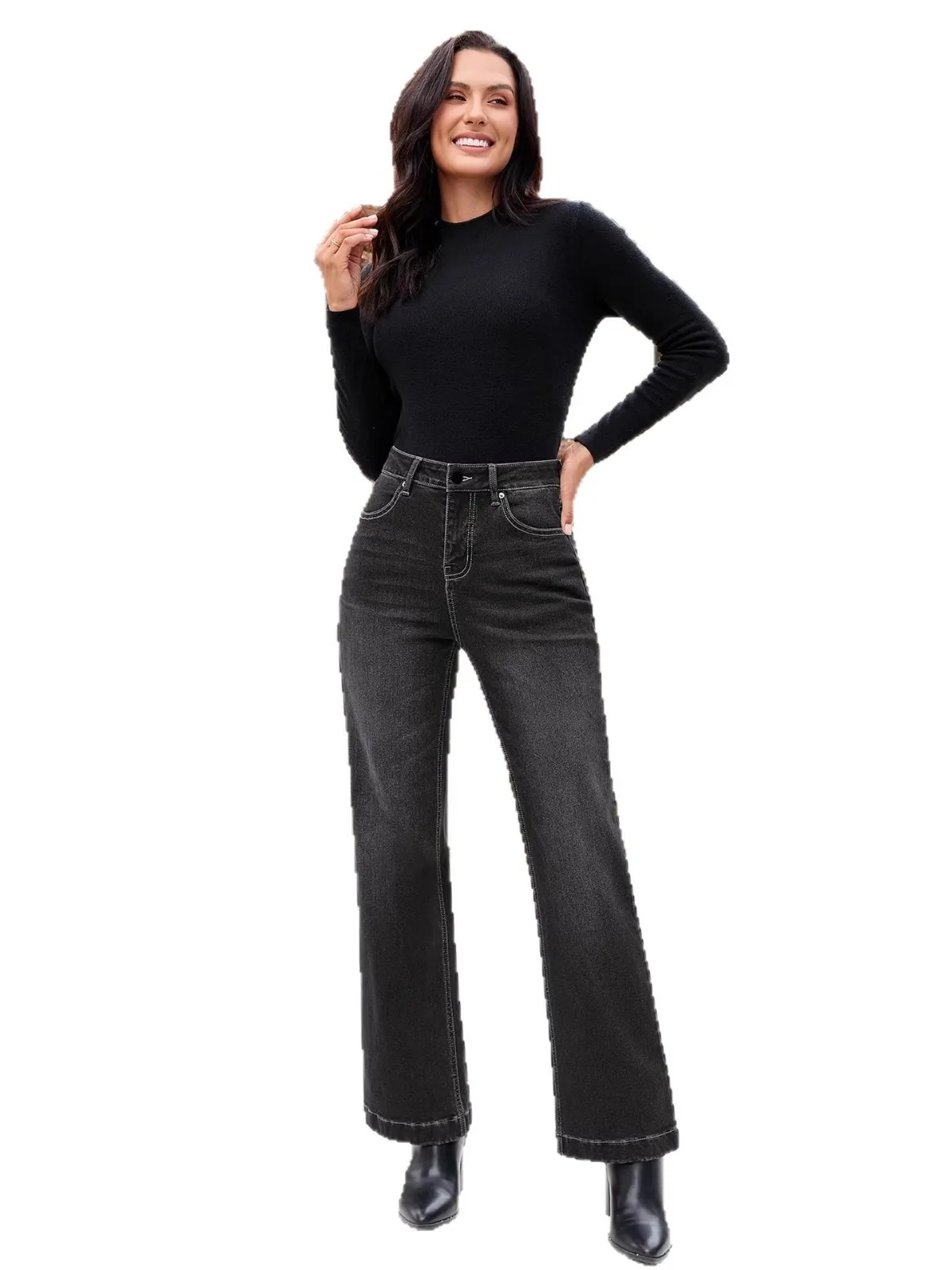 Fashionable Women's Slim Fit Straight Leg Denim Pants High Waist Cleanfit Style Black Grey High Quality Durable Ladi...
Fashionable Women's Slim Fit Straight Leg Denim Pants High Waist Cleanfit Style Black Grey High Quality Durable Ladi...