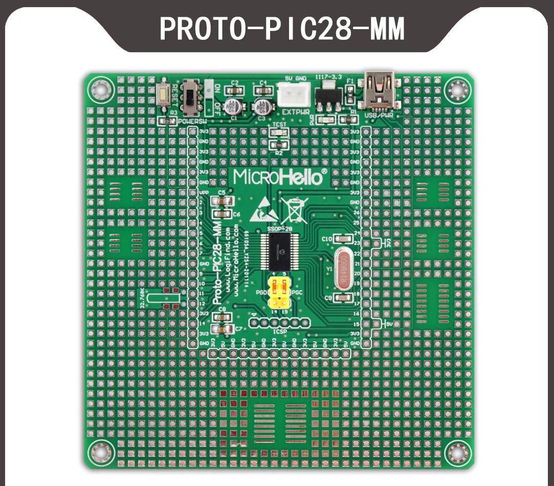 Pic learning development board proto-pic28-mm with pic32mm0256gpm028 MCU DIY
Pic learning development board proto-pic28-mm with pic32mm0256gpm028 MCU DIY