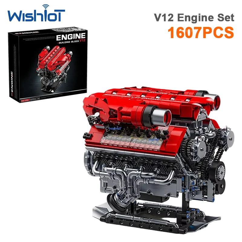 GQ3704 Mechanical Simulated Piston Cylinder V12 Engine Model Racing Car Engine 1607PCS Building Blocks Boy Toy Ornament Gift
GQ3704 Mechanical Simulated Piston Cylinder V12 Engine Model Racing Car Engine 1607PCS Building Blocks Boy Toy Ornament Gift