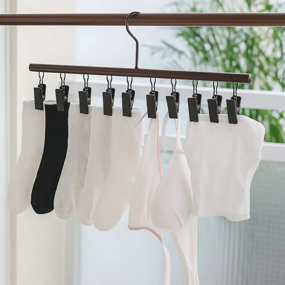 10 Clips Clothes Drying Hanger Metal Clip Wooden Wooden Storage Rack Non-slip Windproof No Trace Drying Rack Baby Clothes Care
10 Clips Clothes Drying Hanger Metal Clip Wooden Wooden Storage Rack Non-slip Windproof No Trace Drying Rack Baby Clothes Care