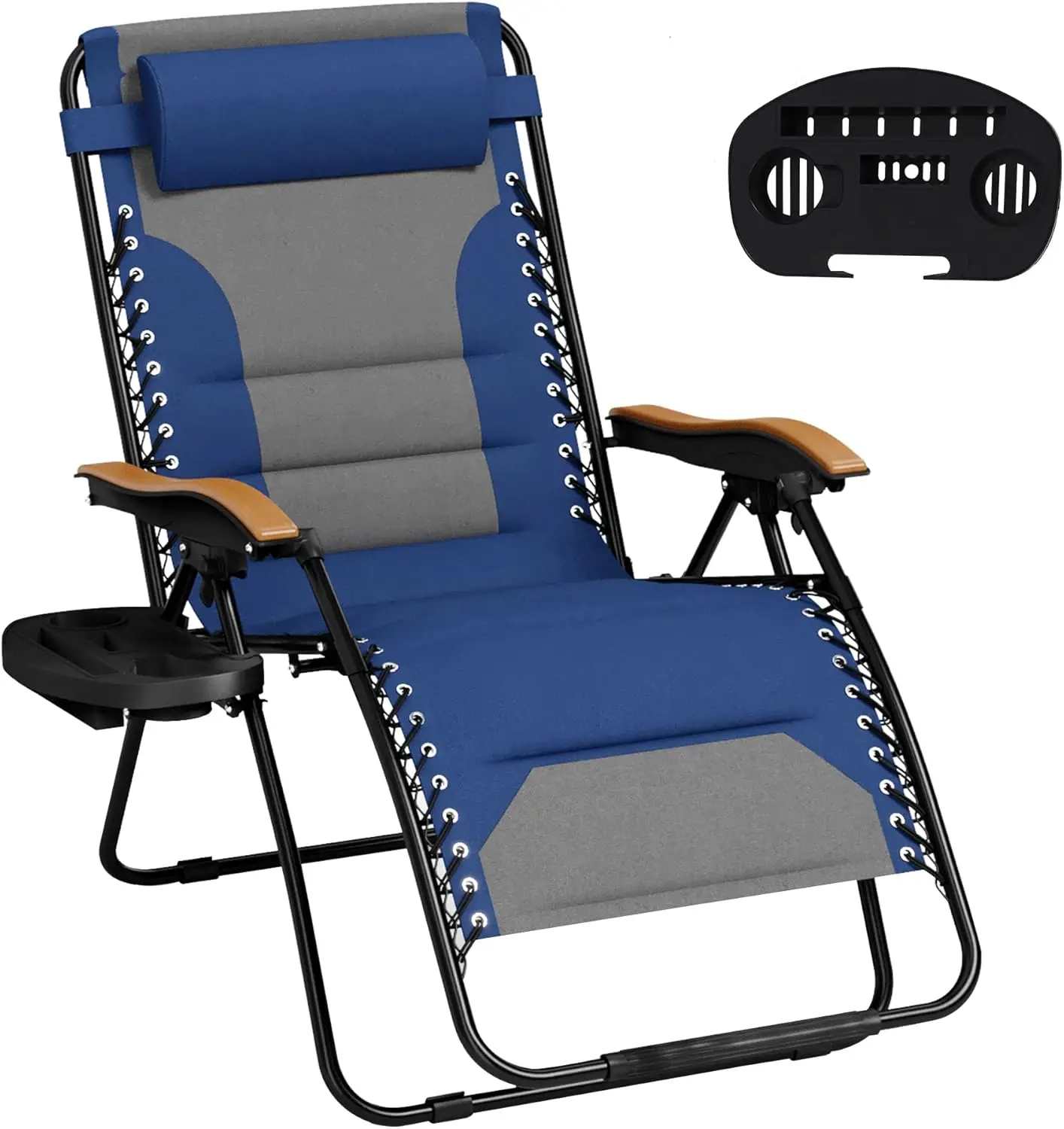 Zero Gravity Chairs, Oversized Patio Recliner Chair, Padded Folding Lawn Chair with Cup Holder Tray, Support 400lbs, Cyan
Zero Gravity Chairs, Oversized Patio Recliner Chair, Padded Folding Lawn Chair with Cup Holder Tray, Support 400lbs, Cyan