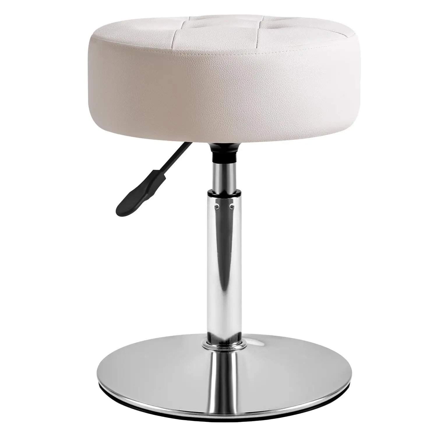 White Tufted Round Adjustable Height Swivel Stool With Chrome Base For Makeup Vanity Bathroom Living Room
White Tufted Round Adjustable Height Swivel Stool With Chrome Base For Makeup Vanity Bathroom Living Room